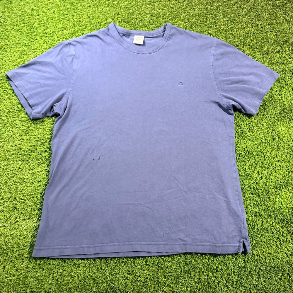 Brooks Brothers Mens Large Blue Cotton Short Sleeve Logo T-Shirt